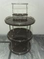 Marble Tea Trolley, Metal Glass Tea Trolley, Round Trolley. 