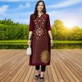Muslim Kurtta Women's Fashionable Comfortable Kurt Dress 2026 Straight Tube Flowers Casual Ethnic Middle Eastern Arabic Dress.