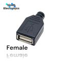 Type A Male / Female Usb 4 Pin Plug Socket Connector With Plastic Cover. 