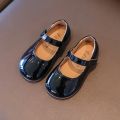 ‌Plain Patent Leather Ballet Flats for Baby Girls  Concise Round-Toe Mary Jane Shoes  Red/White Kids Soft Sole. 
