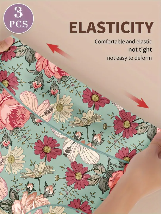 3pcs%20High%20Waisted%20Panties%20Women's%20Panties%20Tummy%20Tightening%20and%20Hip%20Lifting%20Printed%20Patterns%20Comfortable%20Fit%20-%20Image%204