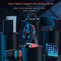 BINNUNE 2.4G Wireless Gaming Headset with Microphone for PC PS4 PS5 Playstation, Casque Gaming Sans Fil Bluetooth Gamer Headphones with Mic for Computer Laptop. 