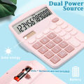 12 Digit Dual Power Calculator Solar Powered Accounting Office Portable Calculator Student Computer. 