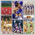 1PC Flower Ball Cheerleader Pom Poms Flower Ball Handle Rainbow Colorful Cheerleading Refueling Props. 