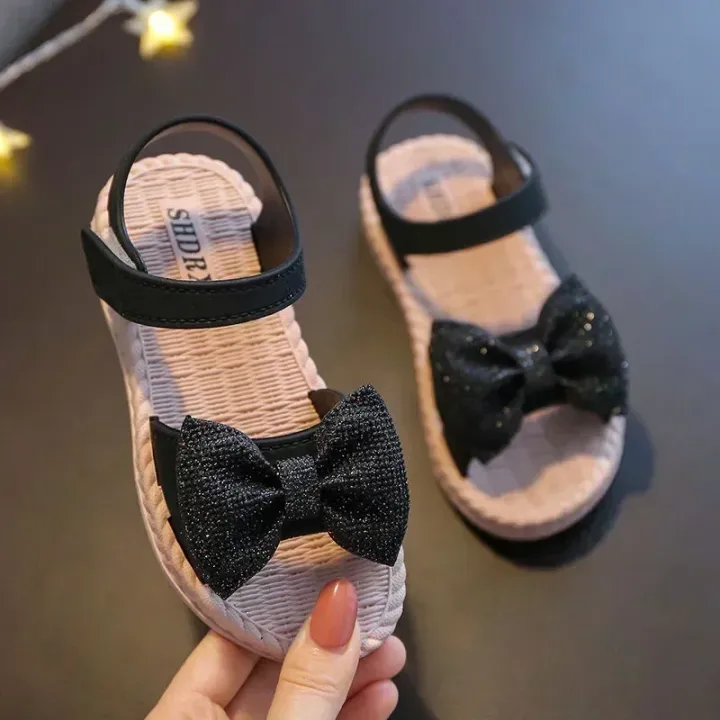 Kids%20Shoes%20Summer%20Sandals%20for%20Girls%20Bow%20Non-slip%20Soft%20Soled%20Versatile%20Solid%20Korean%20Children%20Sweet%20Princess%20Shoes%20Beach%20Sandals%20-%20Image%204