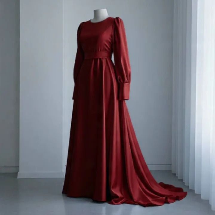 Luxury%20Silk%20Maxi%20Dress%20for%20Women%20%7C%20Light%20Blue%20Full%20Sleeves%20Long%20Gown%20%7C%20Elegant%20Modest%20Party%20&%20Wedding%20Wear%20%7C%20Designer%20Satin%20Stitched%20Frock%20-%20Image%209