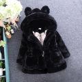 Winter baby girl clothing artificial fur jacket fleece hooded warm cotton clothing girl Parker coat children outdoor children's. 