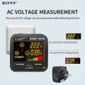 ZOYI Digital Socket Tester Smart Voltage Detector RCD GFCI NCV Test Large display Outlet checker EU US UK Plug Ground Zero Line. 