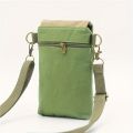 Solid Color Canvas 3 Layer Crossbody Cell Phone Bag Simple Cloth Women's Bag Fashion Satchel Shoulder Coin Purse. 