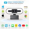 Portable Full HD 1080P 2K 4K Webcam PC Latops Auto Focus Fill Light Web Camera With Microphone for Network Live Conference. 