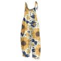 Sunflower Pattern Overalls For Women Fashion Slim Jumpsuit Women Casual Loose Romper For Women Mono Deportivos Mujer Gym.