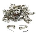 50 Pcs 15mm & 20mm Silver Brooch Base Back Bar Badge Holder Safe Lock Brooch Pins Brooch Catch Bar locking pins Base  DIY Jewelry Findings Jewelry Accessories. 