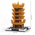 Yellow Crane Tower microparticle building blocks assembling toys Chinese style building model decoration. 