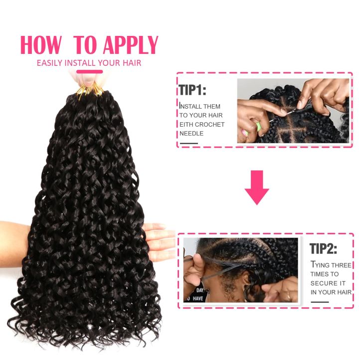 GoGo%20Curl%20Crochet%20hair%20for%20Black%20Women%20Short%20Beach%20Curl%20Bohemian%20Crochet%20Braids%20Natural%20Black%20Deep%20Wave%20synthetic%20hair%20-%20Image%205