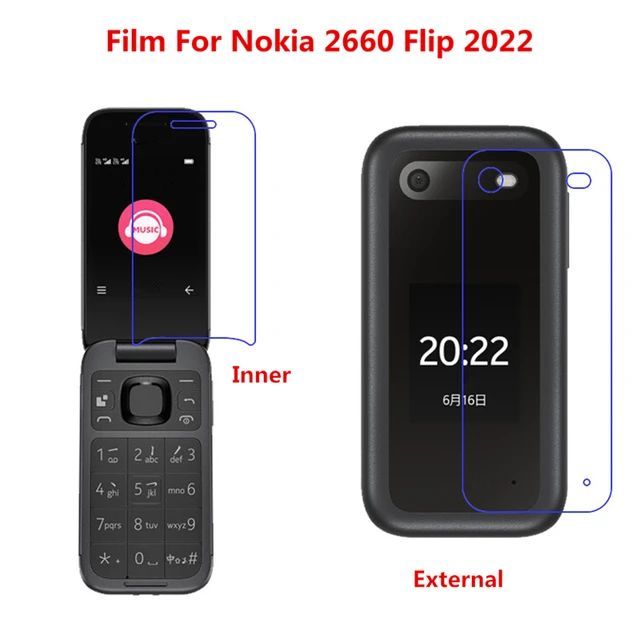 Nokia 2660 screen protector and outside screen protector jelly hydrogel best quality