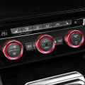 3pcs Metal Car AC Adjust Knob Decoration Ring Cover For Volkswagen VW 2017-2019 Tiguan Atlas T-roc Ateca FR Passat B8 Variant. 