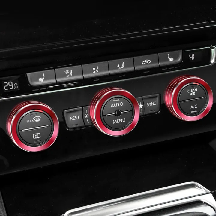 3pcs%20Metal%20Car%20AC%20Adjust%20Knob%20Decoration%20Ring%20Cover%20For%20Volkswagen%20VW%202017-2019%20Tiguan%20Atlas%20T-roc%20Ateca%20FR%20Passat%20B8%20Variant%20-%20Image%202