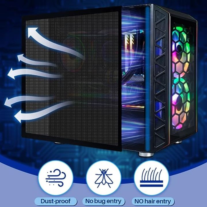 1M DIY PC Case Dust Mesh Filter PVC Dustproof Mesh Filter Cover Black Computer Cooler Fan Dust Filter for Fan Cooler Baffle
