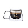 200ml Double Wall Glass Coffee Mug Transparent Heat-resistant Espresso Cup with Handle Latte Cappuccino Breakfast Tea Water Cup. 