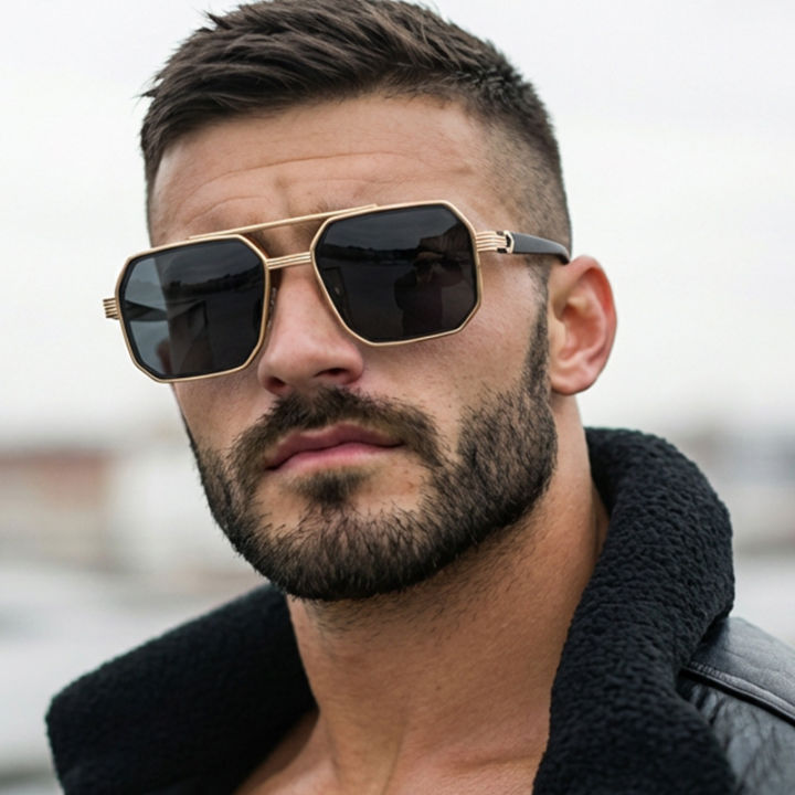 Car%20Sun%20Glasses%20New%20Fashion%20Double%20Beam%20Polygonal%20Sunglasses%20Retro%20Personalized%20Trendy%20Large%20Frame%20Eyewear%20European%20and%20American%20-%20Image%203