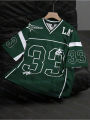 Los Angeles NO.33 Football Jersey Fashion Casual V-neck Sport Tshirt Oversized Men Tee Clothing Streetwear Parent Child T-shirt.
