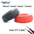 Solar Cable 10mm2/6mm2/4mm2/ 2.5mm2 8/10/12/14AWG Black or Red Solar PVC Insulated Electrical Connector Cables PV Panel Connect. 