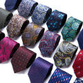 New Style Fashion Men's Tie 7.5 cm Blue Necktie Green & Orange Gravatas For Men Paisley Floral Fit Wedding Workplace. 