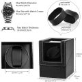 2 Slots Watch Winder for Automatic Watches Watch Box Automatic Winder Use USB Cable for Men with Quiet Motor. 