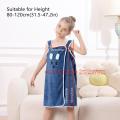 1pc Kids Bath Towel Wrap , Cute Bunny Ears Microfiber Bath Skirt for Girls Age 6-12, Ultra-Soft Absorbent Skin-Friendly 250gsm.