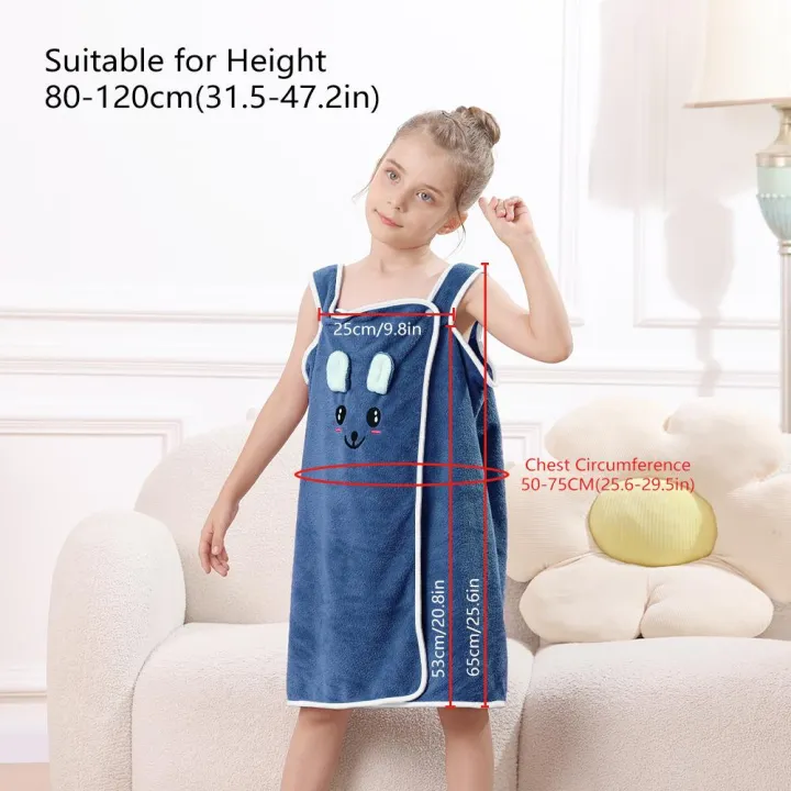 1pc%20Kids%20Bath%20Towel%20Wrap%20,%20%20Cute%20Bunny%20Ears%20Microfiber%20Bath%20Skirt%20for%20Girls%20Age%206-12,%20Ultra-Soft%20Absorbent%20Skin-Friendly%20250gsm%20-%20Image%203