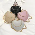 Evening Clutch Bag Women Bag Shiny Handbag Heart Shape Metal Clutches Bag Fashion Chain Shoulder Crossbody Bag Luxury Lady Purse. 