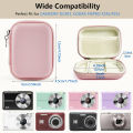 Digital Camera Case for CAMKORY, Small Travel Compact Camera Holder with Mesh Pocket for Accessories SD Card (Pink). 