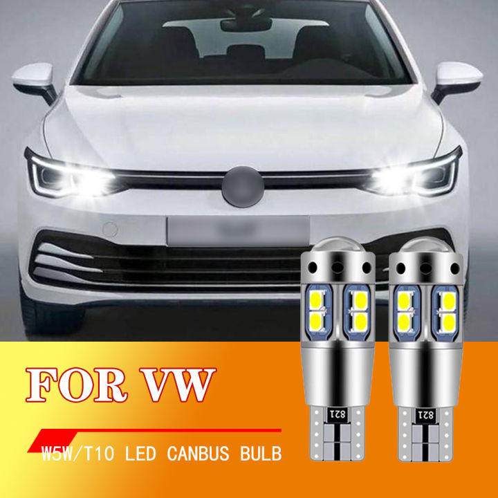 2xFor VW Golf mk3 mk4 mk5 mk6 3 4 5 6 Passat B5 B5.5 B6 B7 B8 CC Polo 6r Touran Caddy 2 LED Clearance Light Lamp W5W T10 Canbus