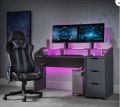 White Wooden Gaming Desk studying , home office desk ,computer table  , laptop table Gamer desk. 