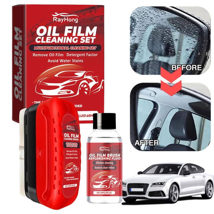 Car Glass Oil Film Remover Powerful Windshield Cleaner Sponge Cleaning Brush Water Spots Stain Removal Auto Detailing Clean Tool