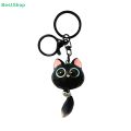 〔R〕Cute 3D Big Eye Cartoon Cat Keychain, Resin Kitten Charm with Bell for Car Keys, Backpacks &.
