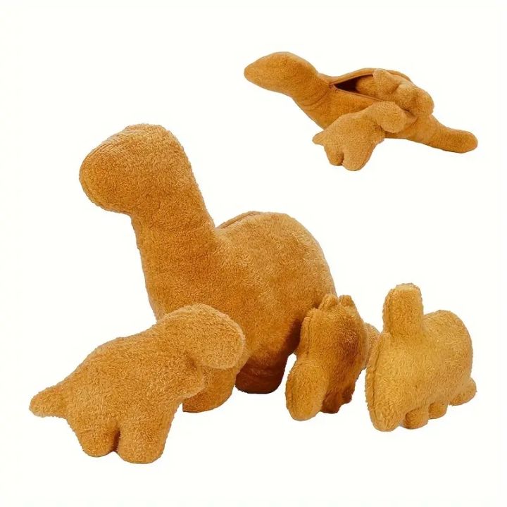 4pcs%20Large%20Dino%20Nugget%20Pillow%20Set%20Plush%20with%20Stuffed%20Animals%20Creative%20Dinosaur%20Theme%20Party%20Decoration%20Perfect%20for%20Christmas%20%20-%20Image%202