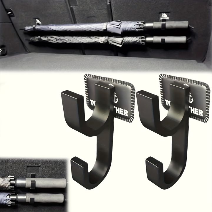 Car Umbrella Hooks - Trunk Hangers,Universal for Sedans with No-Drill Installation,Multi-Functional Seat Back Storage Racks