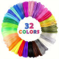 32 Colors 3D Pen Filament 1.75mm PLA, Each Color 10Feet(3m), Total 320 Feet (96m) 3D Pen Filament Refills, Random Color. 