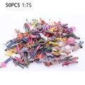 50Pcs 1:75 Model Miniature Figures Model Scale 19-25mm Painted Scenes Moing People Assorted Poses Random Scale Passenger. 