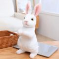 20cm Simulation Cute Rabbit Plush Fur Realistic Kawaii Animal Easter Bunny Rabbit Toy Model  Home Decoration. 