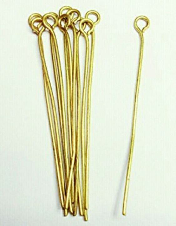 50 Pc golden colour Eye Head Pins findings for DIY Jewellry Making/ Jewellry making Accessories