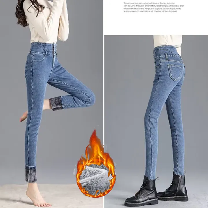 Winter%20Girls%20High%20Waist%20Plush%20Thermal%20Jeans%20Lady%20Skinny%20Snow%20Warm%20Denim%20Trousers%20Women%20Classic%20Daily%20Fleece%20Straight%20Leg%20Pants%20-%20Image%206