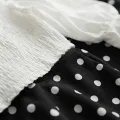 Western Dress White Smoky Top and Black Skirt Kurti Set for Women. 