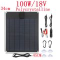 50W/100W Portable Solar Panel USB Outdoor Mobile Power DIY Travel Cell Phone Charger Car Yacht 12V18V Battery Pack Power Panel.