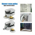 4/8Pcs Shower Screen Door Rollers Zinc Alloy Runners Wheels Twin Top Replacement Shower Wheel Runner Pulleys for 12-14mm glass. 