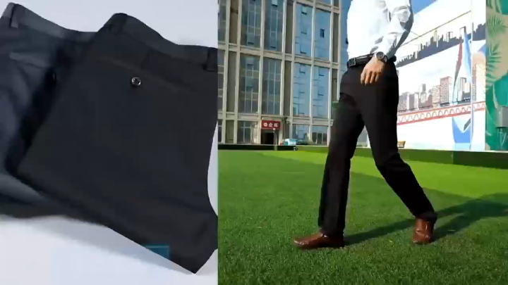 PlusSizeMen'sStraightCutCEOFormalPantsLooseElasticBusinessTrousersCasualPantSeluar SlackLelakiOfficeWear