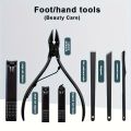 8/12/15/20/24pcs black Nail clipper set Pedicure knife Stainless steel Nail beauty tool Nail Care Trimmer Portable travel box. 