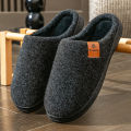 Felt Platform Slippers Men TPR Memory Foam Warm Soft Cushion Non Slip Comfortable Durable Living Shoes Premiu. 