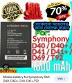 Symphony D69 / D40 / D41 / D41i / D41+ / D40i / T90 Battery - 100% Original Quality 1800 Mah. 